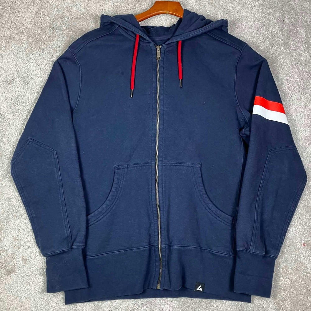 American Giant Zip Hoodie Mens Large Navy Blue Samuel Adams Collab Made In USA
